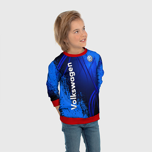 Детский свитшот Volkswagen / 3D-Красный – фото 3