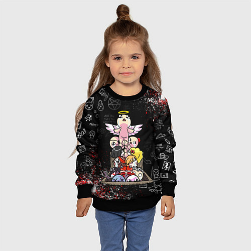 Детский свитшот The Binding of Isaac ИСААК / 3D-Черный – фото 4