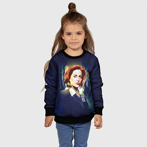 Детский свитшот Dana Scully / 3D-Черный – фото 4