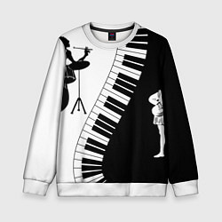Детский свитшот Черно Белое пианино