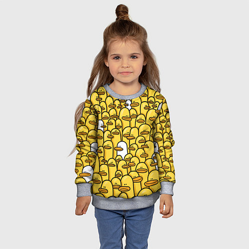Детский свитшот Утки / 3D-Меланж – фото 4