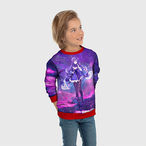 Детский свитшот Genshin Impact Кэ Цин / 3D-Красный – фото 3