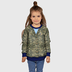 Свитшот детский Камуфляж ВДВ со значком, цвет: 3D-синий — фото 2