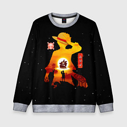 Свитшот детский Манки Д Луффи пираты Соломенной Шляпы, цвет: 3D-меланж