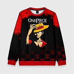 Свитшот детский Луффи One Piece Большой куш, цвет: 3D-красный