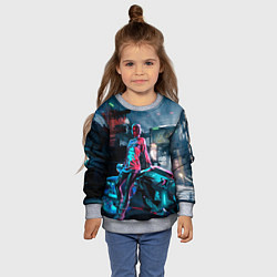 Свитшот детский Cyberpunk, цвет: 3D-меланж — фото 2