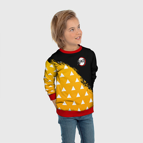 Детский свитшот КОСТЮМ ЗЕНИЦУ ZENITSU KNY / 3D-Красный – фото 3