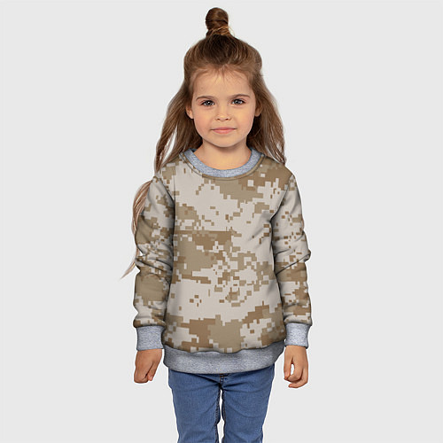 Детский свитшот Камуфляжный пиксель / 3D-Меланж – фото 4