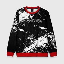Свитшот детский Phasmophobia краска, цвет: 3D-красный