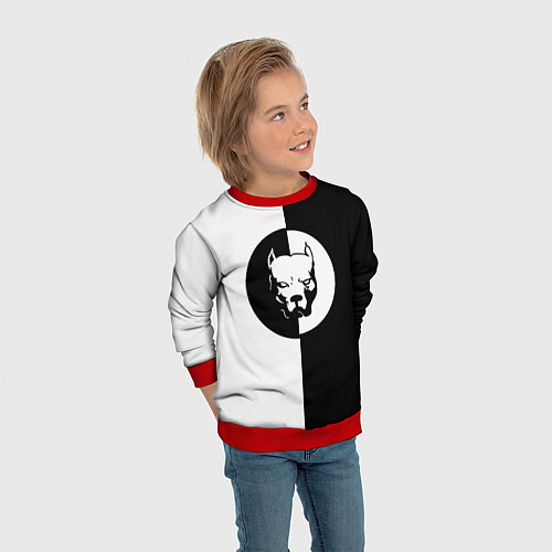Детский свитшот PITBULL SYNDICATE ПИТБУЛЬ СИ / 3D-Красный – фото 3