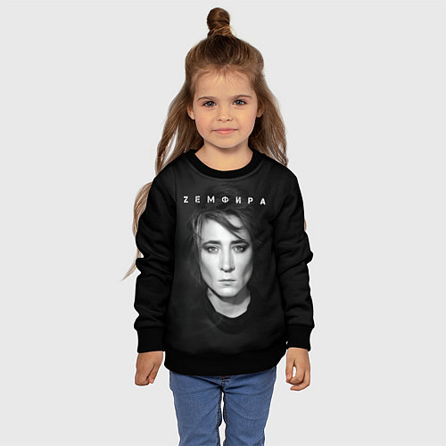 Детский свитшот Zемфира красивый портрет / 3D-Черный – фото 4