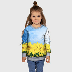 Свитшот детский Подсолнухи, цвет: 3D-меланж — фото 2