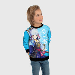 Свитшот детский Genshin Impact, Аяка, цвет: 3D-черный — фото 2