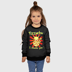 Свитшот детский Пиццачу, цвет: 3D-черный — фото 2