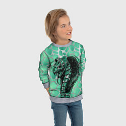 Свитшот детский Кобра Змеиный стиль, цвет: 3D-меланж — фото 2