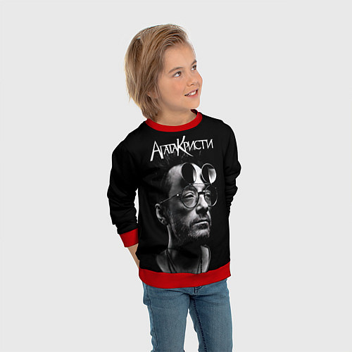Детский свитшот Агата Кристи Глеб Самойлов / 3D-Красный – фото 3