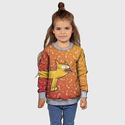 Свитшот детский КОТОПЕС Кот спереди, цвет: 3D-меланж — фото 2