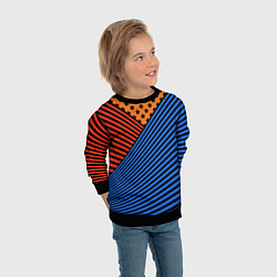 Свитшот детский Комбинированный полосатый узор, цвет: 3D-черный — фото 2