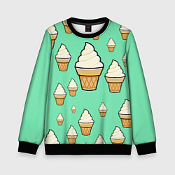 Свитшот детский Мороженое - Ice Cream Party, цвет: 3D-черный