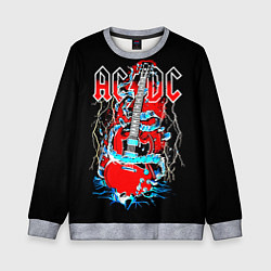 Свитшот детский ACDC гитара, цвет: 3D-меланж