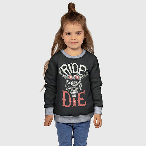 Детский свитшот Ride or die / 3D-Меланж – фото 4