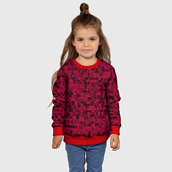 Свитшот детский Красно-черный абстрактный узор, цвет: 3D-красный — фото 2