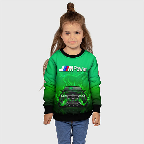 Детский свитшот BMW GREEN STYLE / 3D-Черный – фото 4