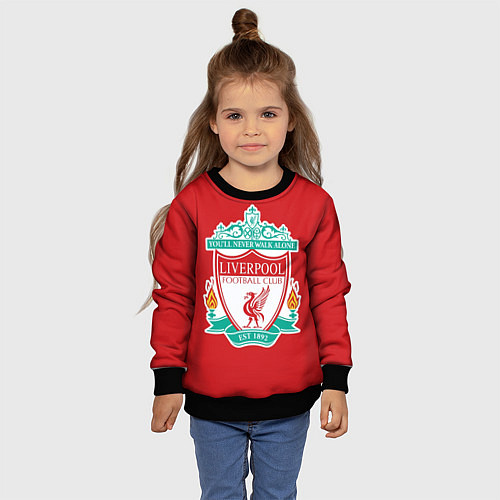Детский свитшот F C LIVERPOOL / 3D-Черный – фото 4