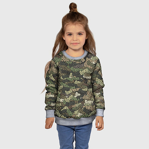 Детский свитшот Именной камуфляж Олег / 3D-Меланж – фото 4