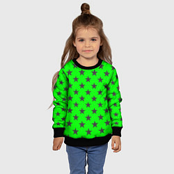 Свитшот детский Звездный фон зеленый, цвет: 3D-черный — фото 2