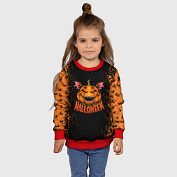 Свитшот детский Веселая тыква на хеллоуин, цвет: 3D-красный — фото 2