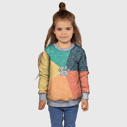 Детский свитшот Лапа на фоне АПВ 5 1 12 / 3D-Меланж – фото 4