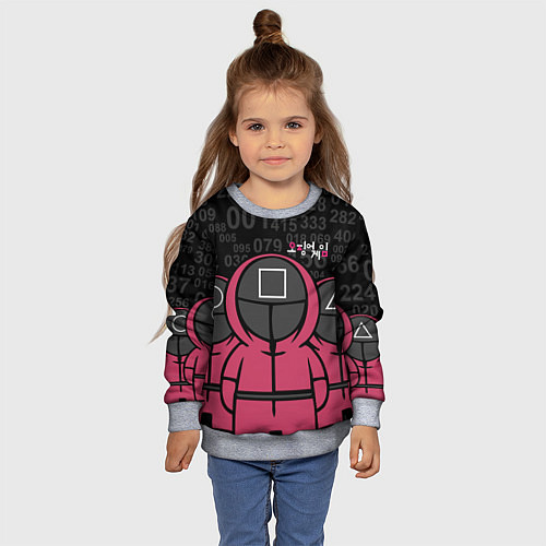 Детский свитшот SQUID GAME: ФИГУРКИ СТРАЖЕЙ / 3D-Меланж – фото 4