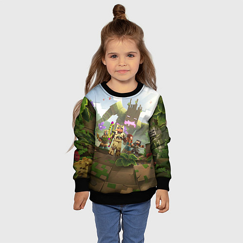 Детский свитшот МАЙНКРАФТ ГЕРОИ ПРОТИВ ЗЛА / 3D-Черный – фото 4