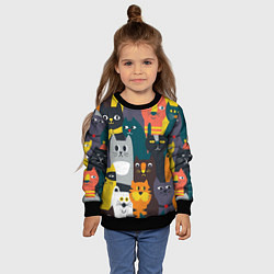 Свитшот детский Крутые коты, цвет: 3D-черный — фото 2