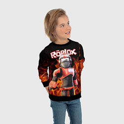 Свитшот детский ROBLOX FIRE РОБЛОКС ОГОНЬ ПОЖАРНЫЙ, цвет: 3D-черный — фото 2