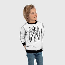 Свитшот детский Ребра скелета, цвет: 3D-черный — фото 2