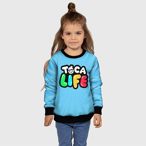Детский свитшот Toca Life: Logo / 3D-Черный – фото 4