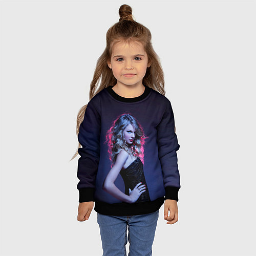 Детский свитшот Игривая Тейлор / 3D-Черный – фото 4