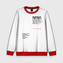 Свитшот детский NASA БЕЛАЯ ФОРМА, цвет: 3D-красный