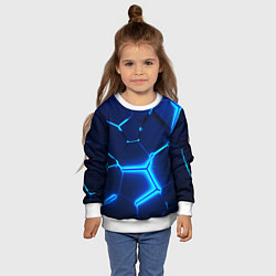Свитшот детский 3D ПЛИТЫ NEON STEEL НЕОНОВЫЕ ПЛИТЫ, цвет: 3D-белый — фото 2