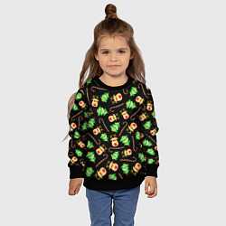 Свитшот детский Олени, елки и карамель, цвет: 3D-черный — фото 2