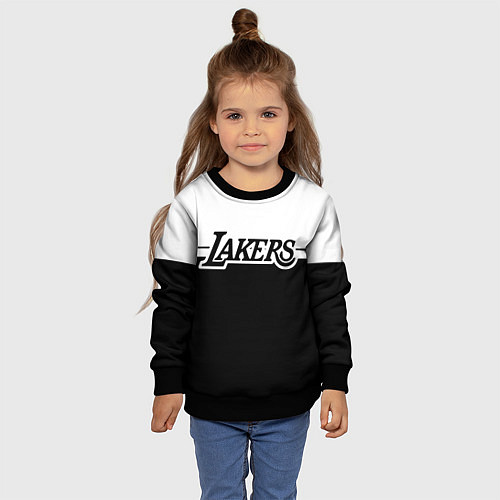 Детский свитшот Kobe Bryant - Los Angeles Lakers / 3D-Черный – фото 4