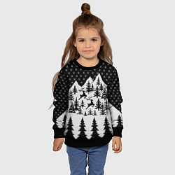 Свитшот детский Северные Олени в Горах, цвет: 3D-черный — фото 2