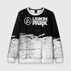 Свитшот детский Линкин Парк Лого Рок ЧБ Linkin Park Rock, цвет: 3D-белый