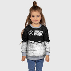 Свитшот детский Линкин Парк Лого Рок ЧБ Linkin Park Rock, цвет: 3D-меланж — фото 2