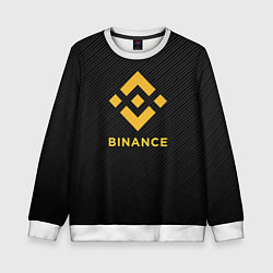 Свитшот детский БИНАНС ЛОГО CARBON BINANCE LOGO, цвет: 3D-белый