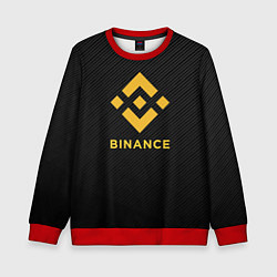 Свитшот детский БИНАНС ЛОГО CARBON BINANCE LOGO, цвет: 3D-красный