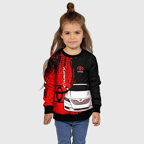 Детский свитшот Camry Toyota glitch / 3D-Черный – фото 4