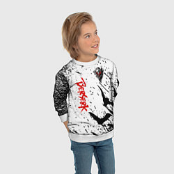 Свитшот детский Берсерк: Гранж, цвет: 3D-белый — фото 2